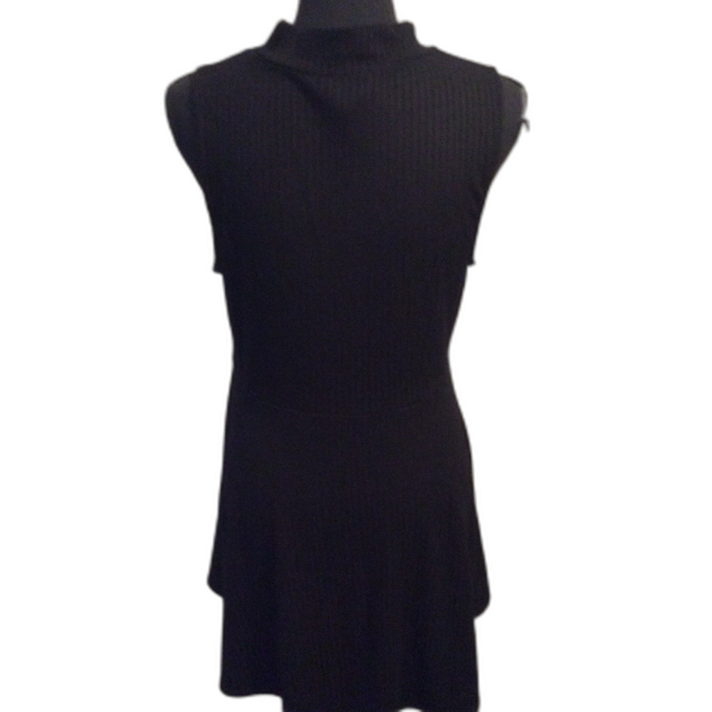 Aeropostale Ribbed High Neck Sleeveless Black Dress XL Womens